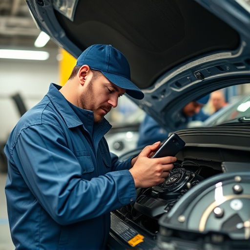 auto technician working