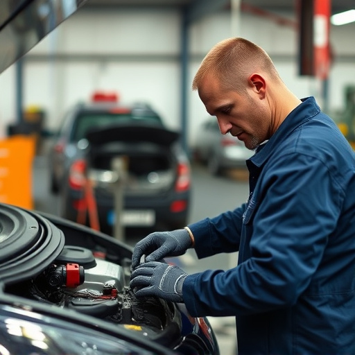 auto technician working