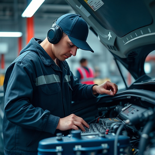 auto technician working