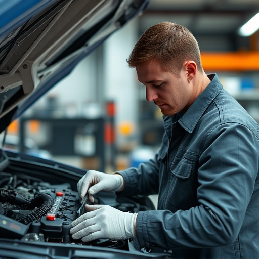 auto technician working