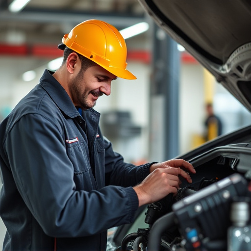 auto technician working