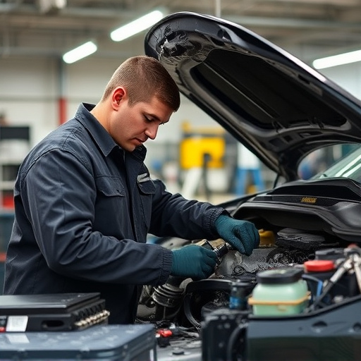 auto technician working