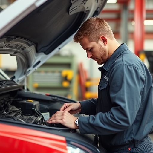 auto technician working