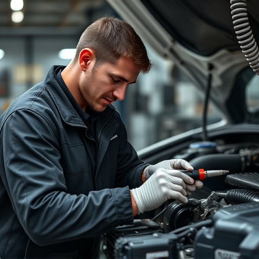 auto technician working