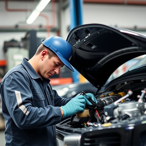 auto technician working