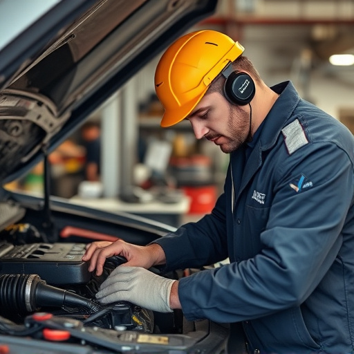auto technician working