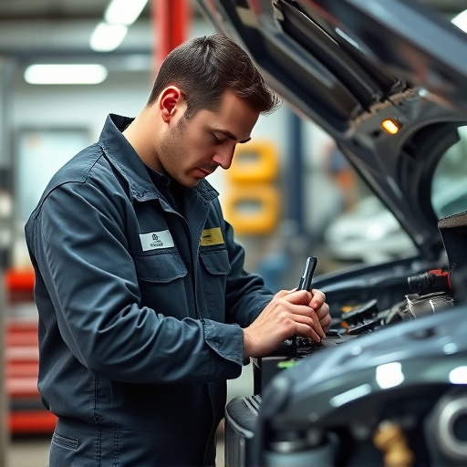 auto technician working
