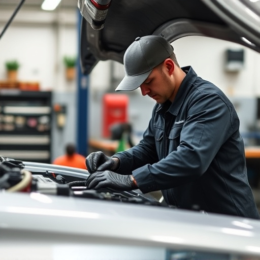 auto technician working