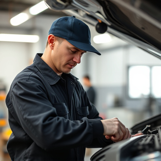 auto technician working
