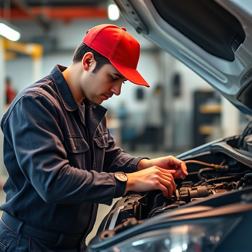 auto technician working
