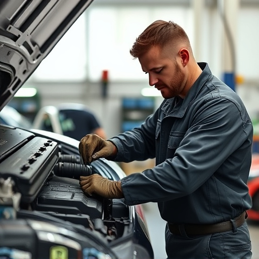 auto technician working