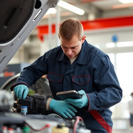 auto technician working