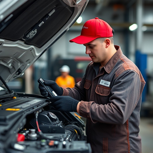 auto technician working