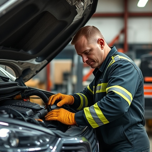auto technician working