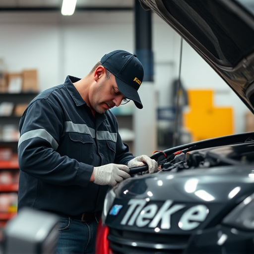 auto technician working