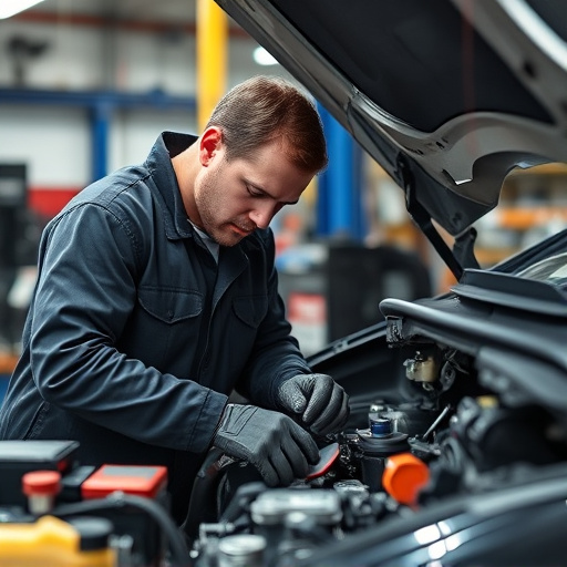 auto technician working