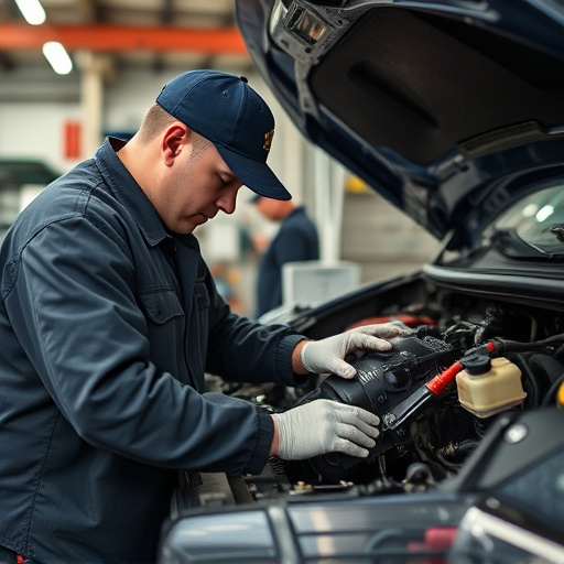 auto technician working