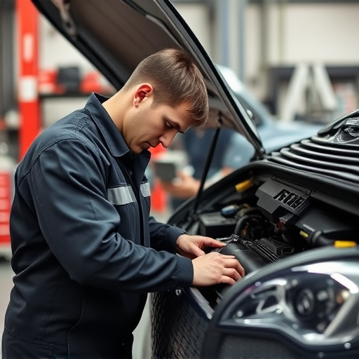 auto technician working