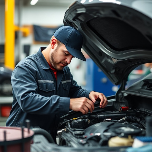 auto technician working