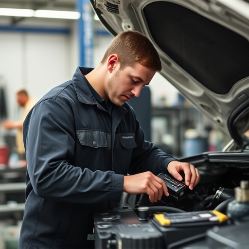 auto technician working