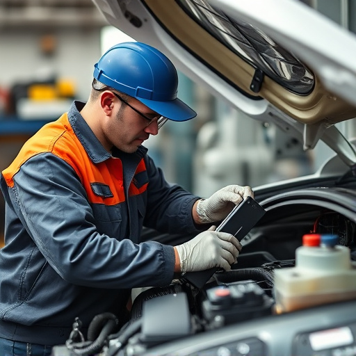 auto technician working
