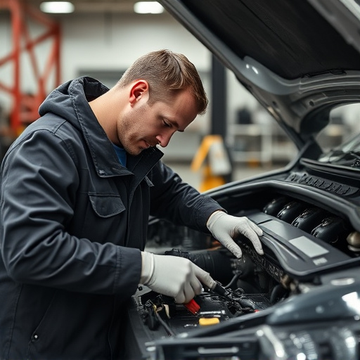 auto technician working