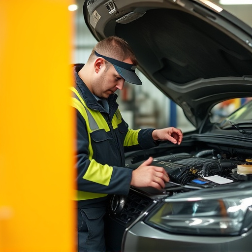 auto technician working