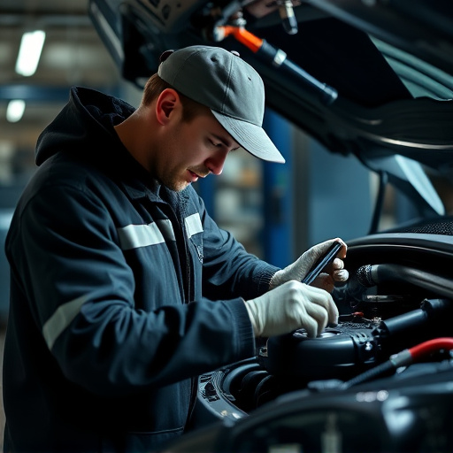 auto technician working