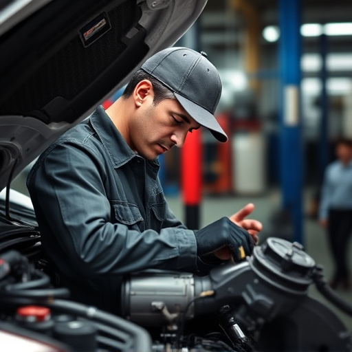 auto technician working