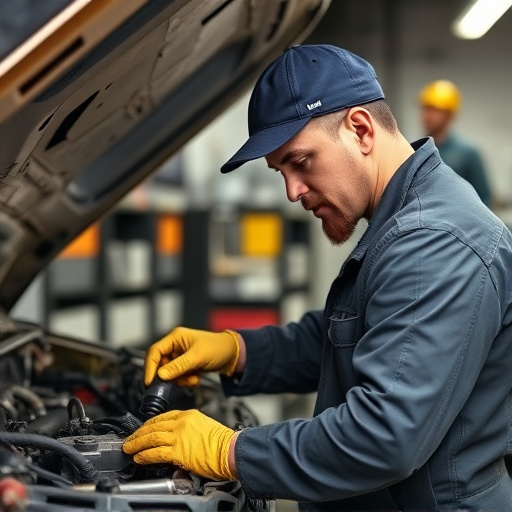 auto technician working