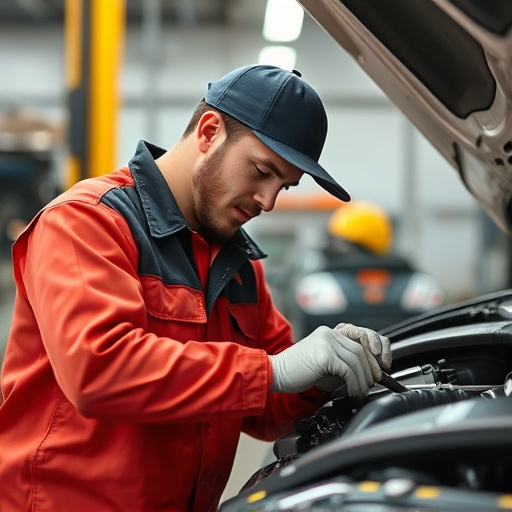 auto technician working