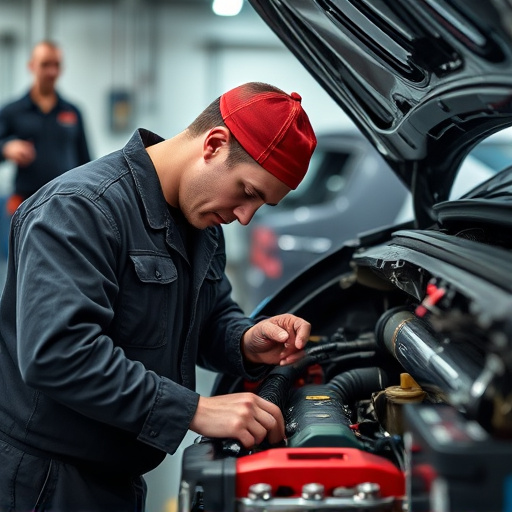auto technician working
