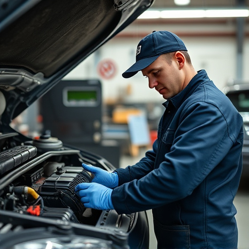auto technician working