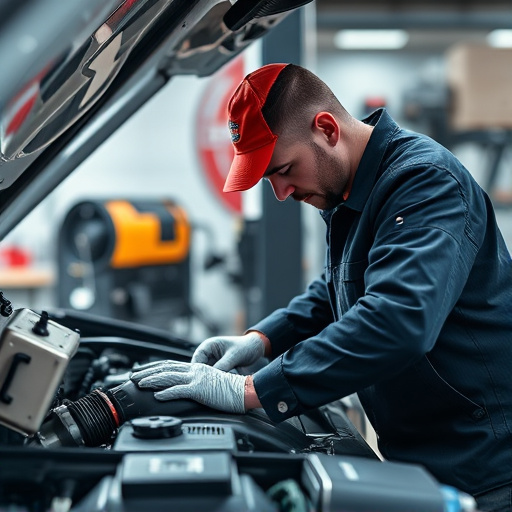 auto technician working