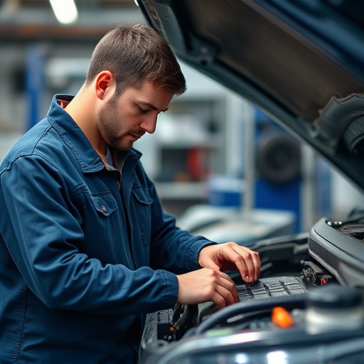 auto technician working