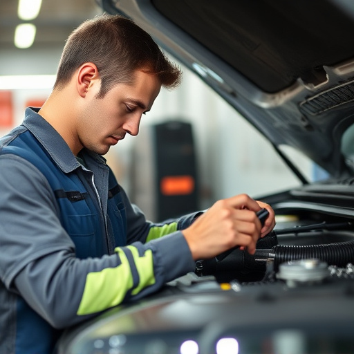 auto technician working