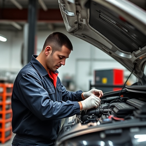 auto technician working