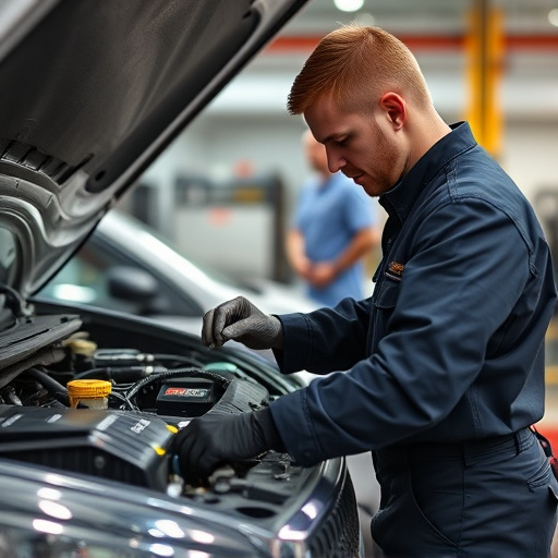 auto technician working