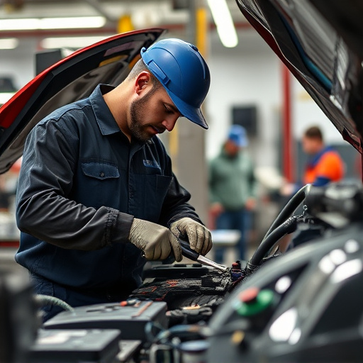 auto technician working