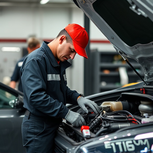auto technician working