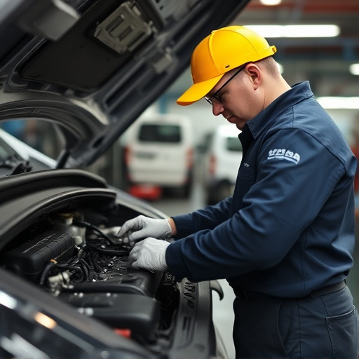 auto technician working