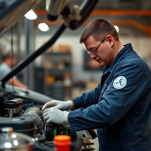 auto technician working