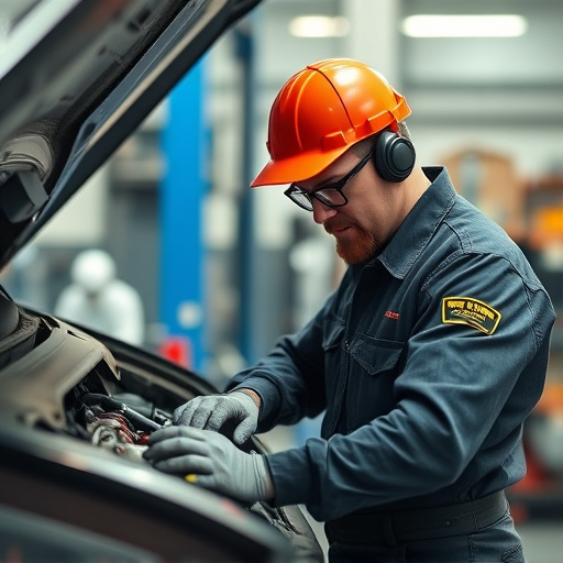 auto technician working