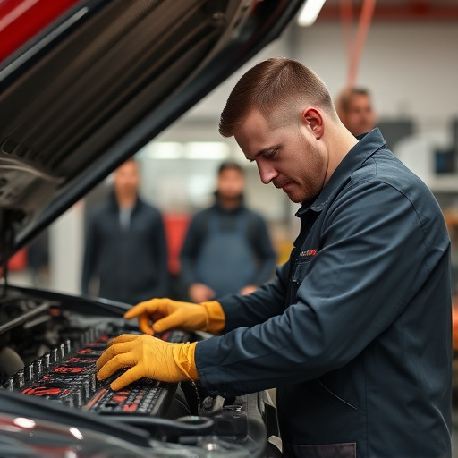 auto technician working