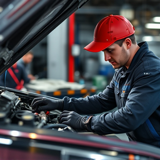 auto technician working