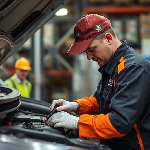 auto technician working