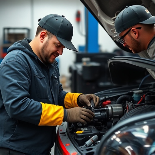 auto technician working
