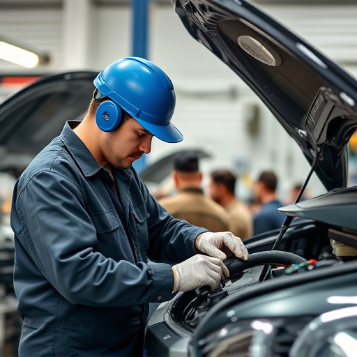 auto technician working