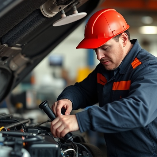 auto technician working
