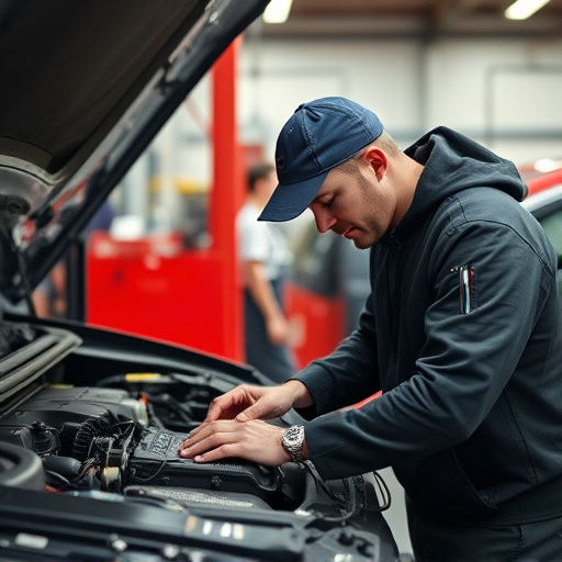 auto technician working